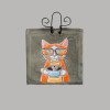 Cat with glasses mural size S