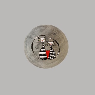 Cats in love plate size S