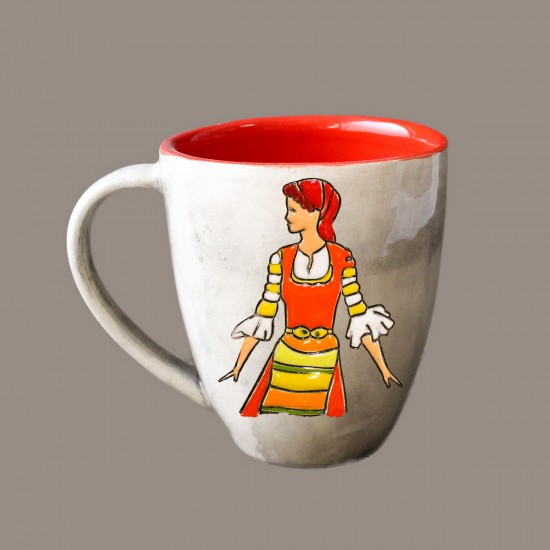 Maiden with red garb - mug bell