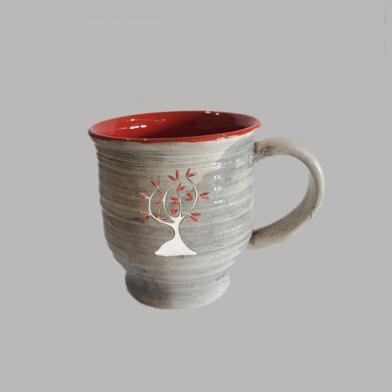 Red leaves tree coffee cup